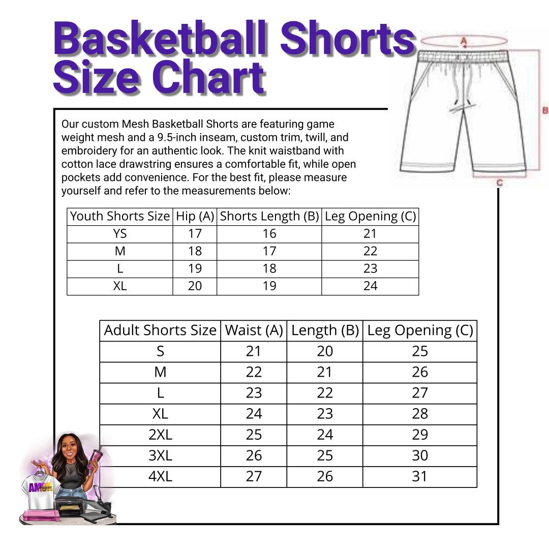 Embroidered basketball shorts