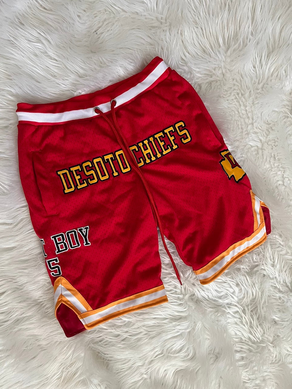 Embroidered basketball shorts